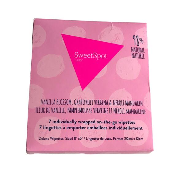 SweetSpot Travel Wipes Packet Box of 7 NIB New Skincare - Picture 2 of 10